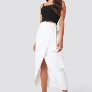 XLE Paula Linen Look Skirt White